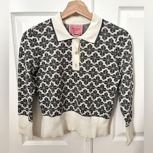 Kate Spade Flower Sweater Silver and White. Gently Used.